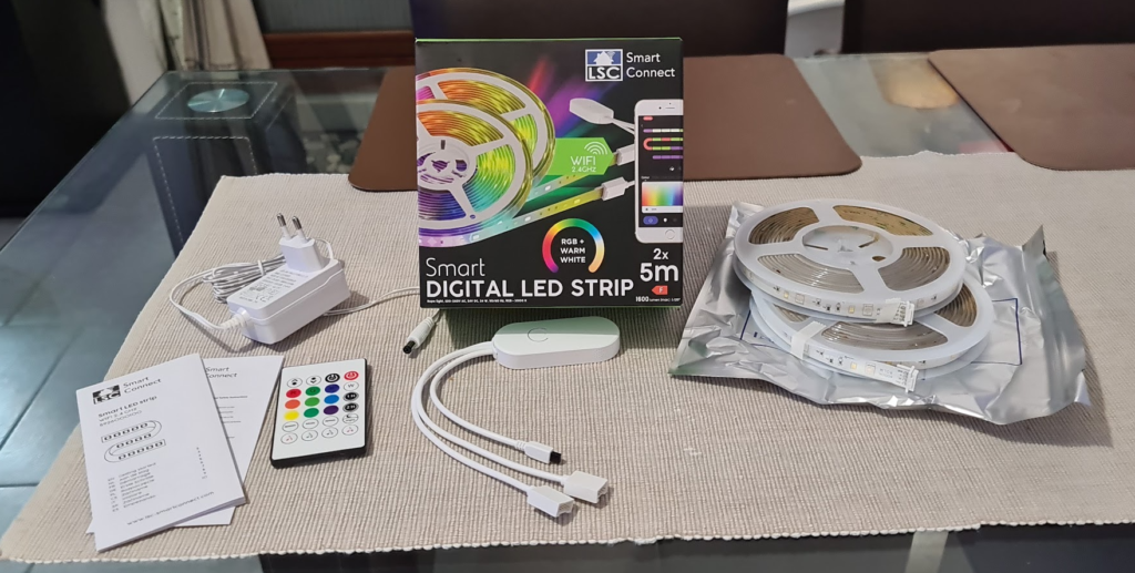 Rubans LED numériques LSC Smart Connect - 2 x 5 mètres - Dimmable - Coloré  - 10 m